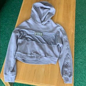 Brand Pink cropped hoodie